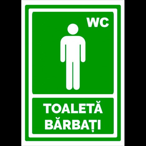 Indicator verde  pentru toaleta barbati